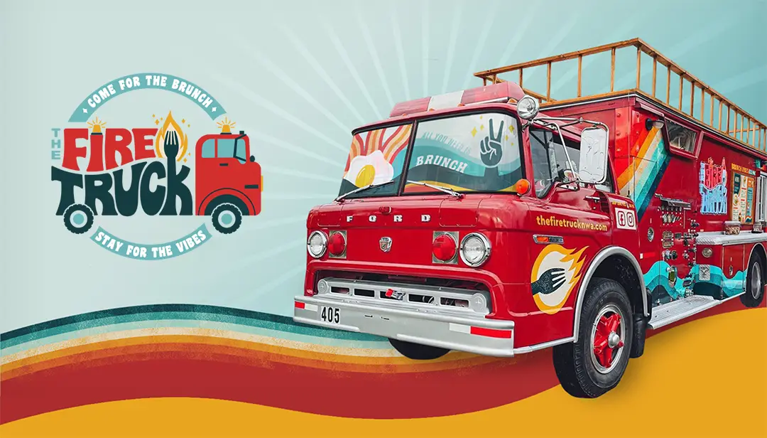 Fire Truck logo and fire truck graphic